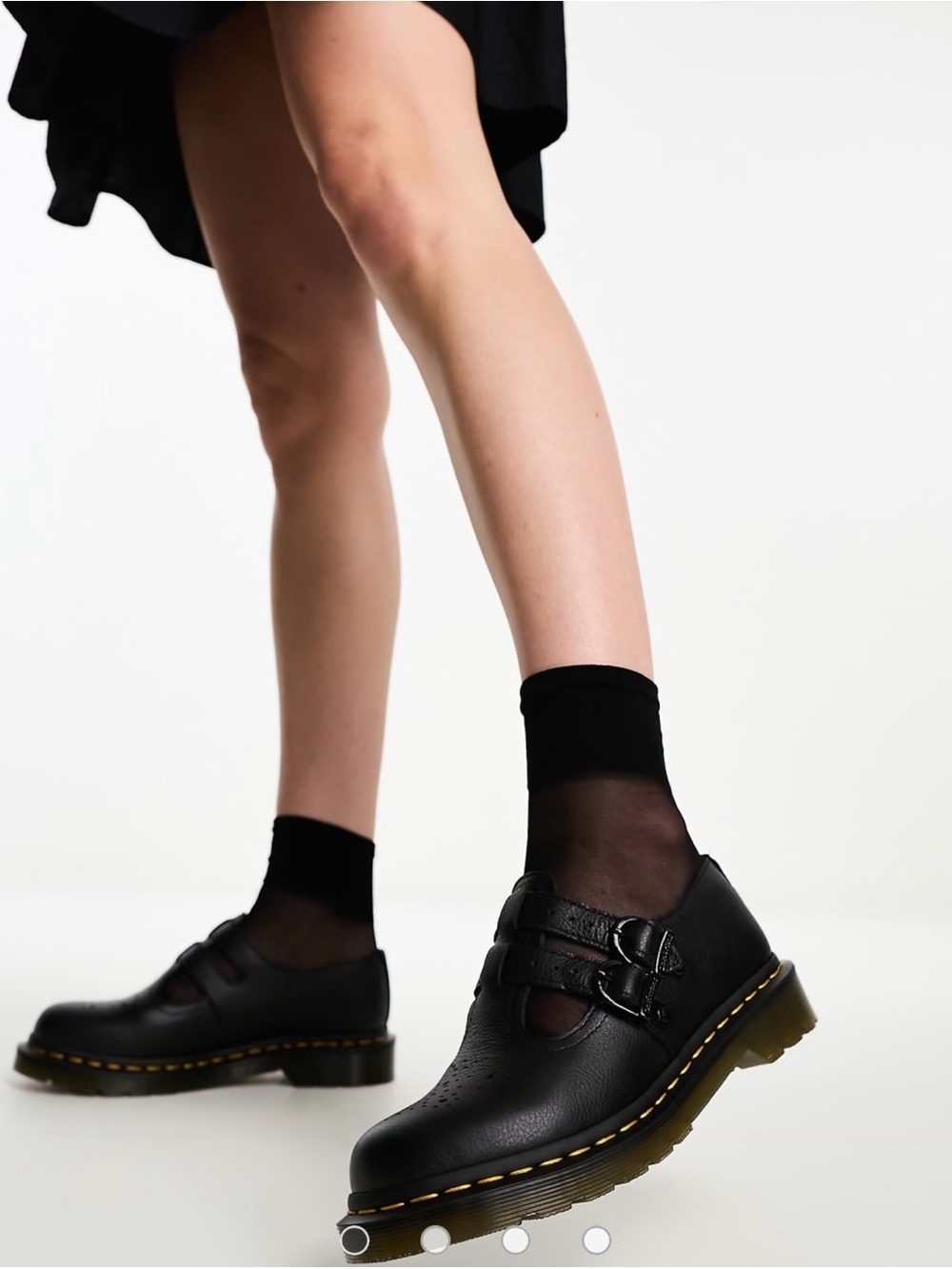 NIB Dr. Martens 8065 I| Bex platform Mary Janes  signature yellow-welt stitching